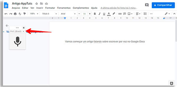 Como escrever textos por voz no Google Docs - 39