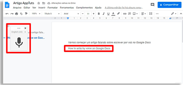 Como escrever textos por voz no Google Docs - 74