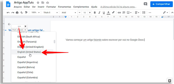 Como escrever textos por voz no Google Docs - 26