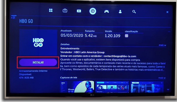 instalar a hbo na tv