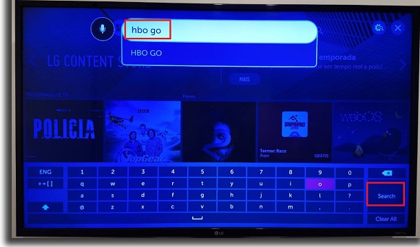 pesquisa na smart tv