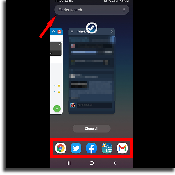 Select new app split-screen on Android