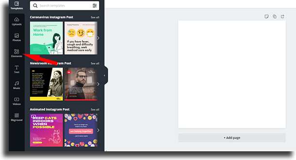 Elements how to use Canva