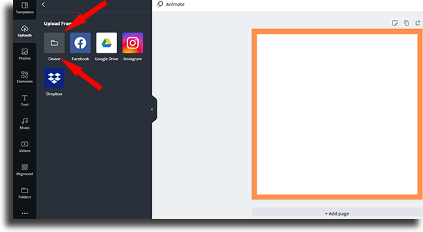Upload media 