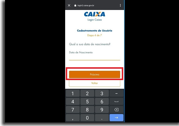 aplicativo caixa tem nascimento