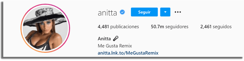 Latinos con más seguidores en Instagram Anitta