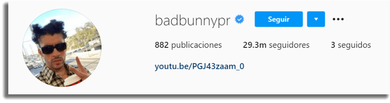 Latinos con más seguidores en Instagram Bad Bunny