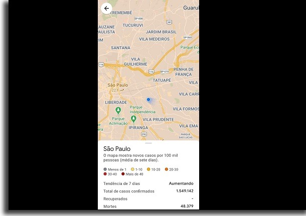 Covid em sua região informações