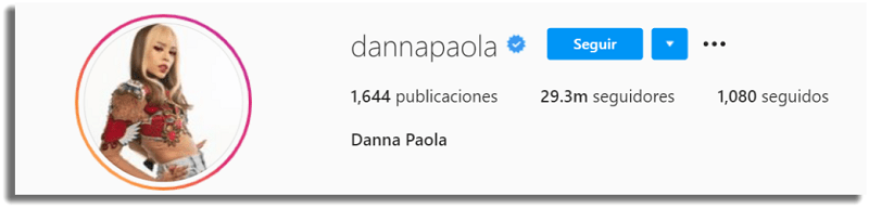 Latinos con más seguidores en Instagram Danna Paola