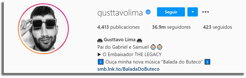 Latinos con más seguidores en Instagram Gusttavo Lima