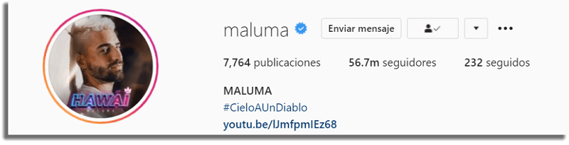 Latinos con más seguidores en Instagram Maluma