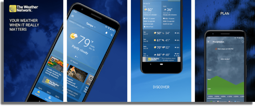 The Weather Network Apps de pronóstico del tiempo para Android