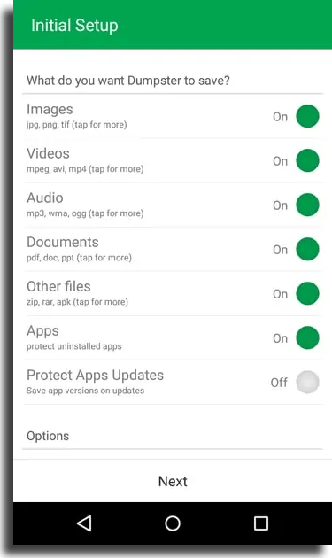 recover deleted files dumpster