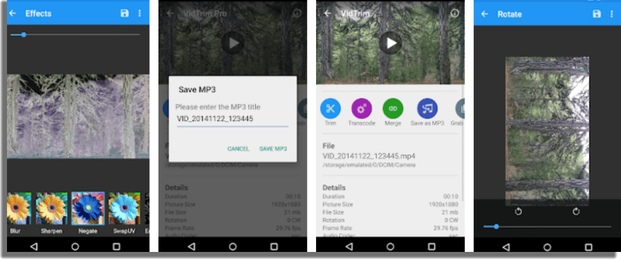 VidTrim Mejores aplicaciones de edición de video