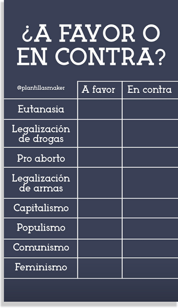 ¿A favor o en contra? Juegos para WhatsApp