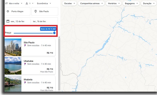 orçamento para monitorar preços de passagens aéreas