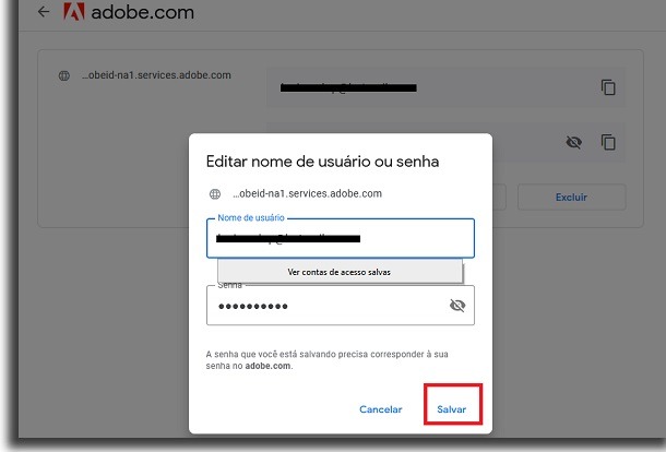 senhas salvas no google password salvar