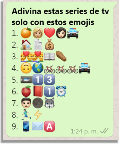 Adivina las series de TV Juegos para WhatsApp