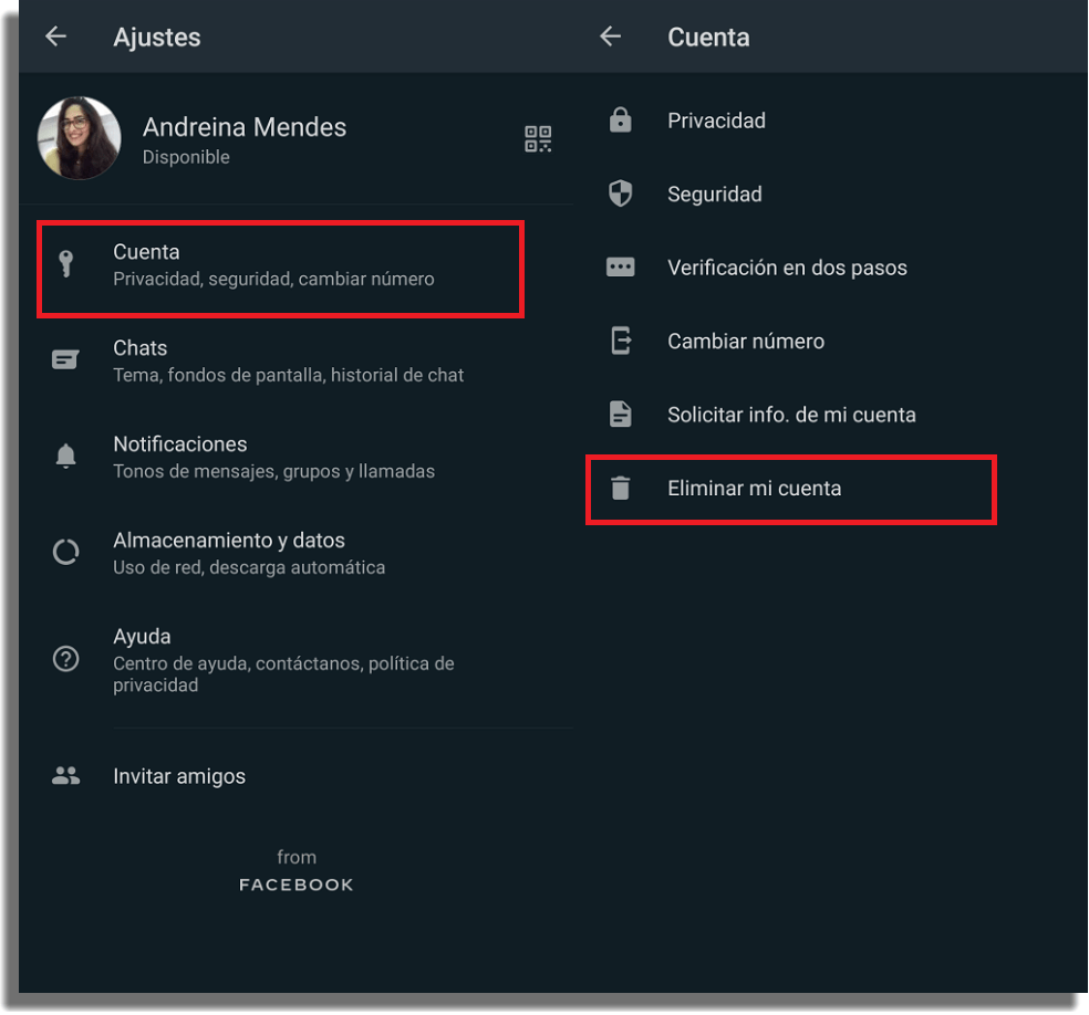 Eliminar tu cuenta