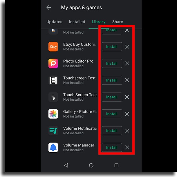 Install all uninstalled apps block ads on Android