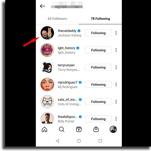 profiles list on instagram