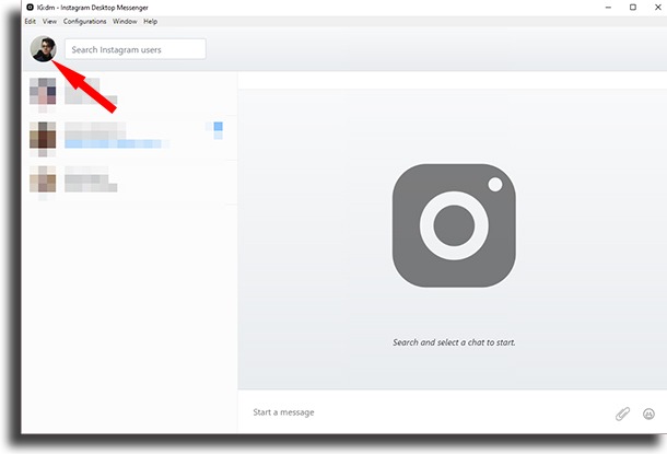 IG:dm  screen