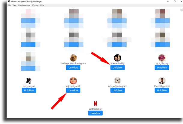here you can discover who doesn't follow you back on Instagram