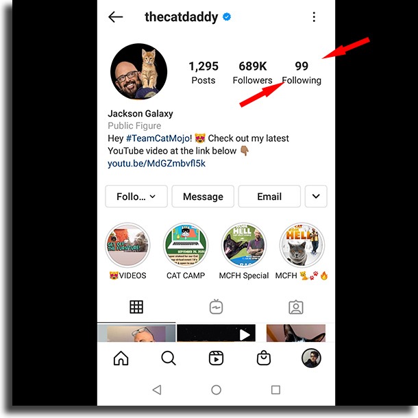 following list of someone you think that doesn't follow you back on instagram
