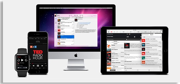 telas do downcast em um mac, iphone, ipad e apple watch