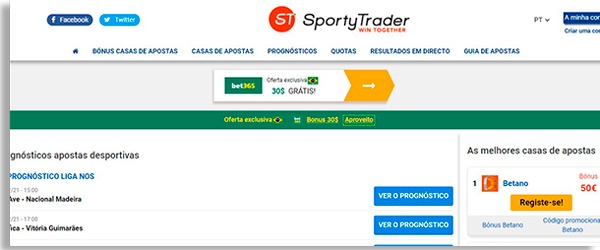 tela inicial do sportytrader