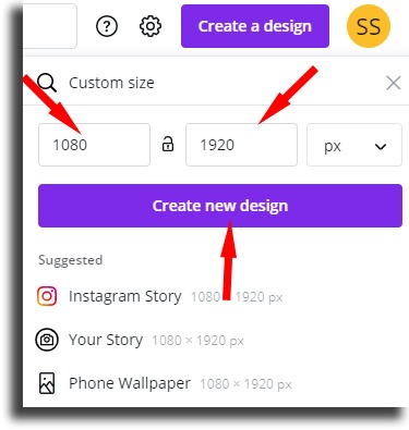 create new design size WhatsApp business card