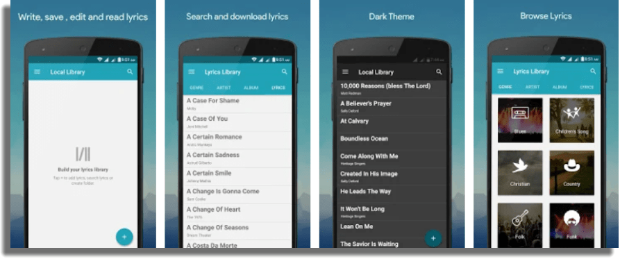 Lyrics Library apps para saber las letras de canciones