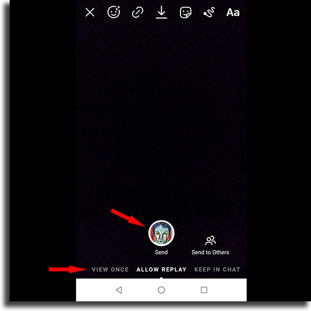 Send send disappearing messages on Instagram