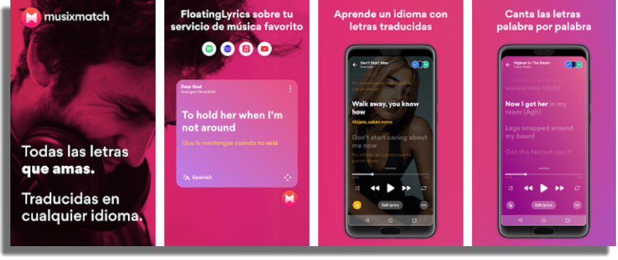 Musixmatch apps para saber las letras de canciones