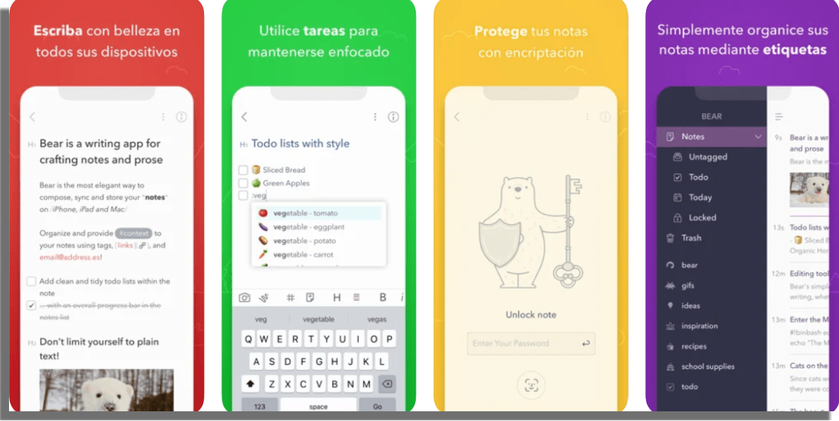 Bear apps para tomar notas en iPhone y iPad