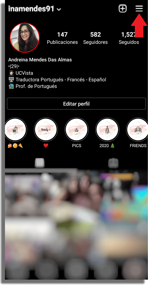 menú de ig Cómo cambiar contraseña de Instagram 