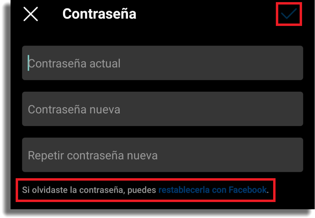 Cómo cambiar contraseña de Instagram 