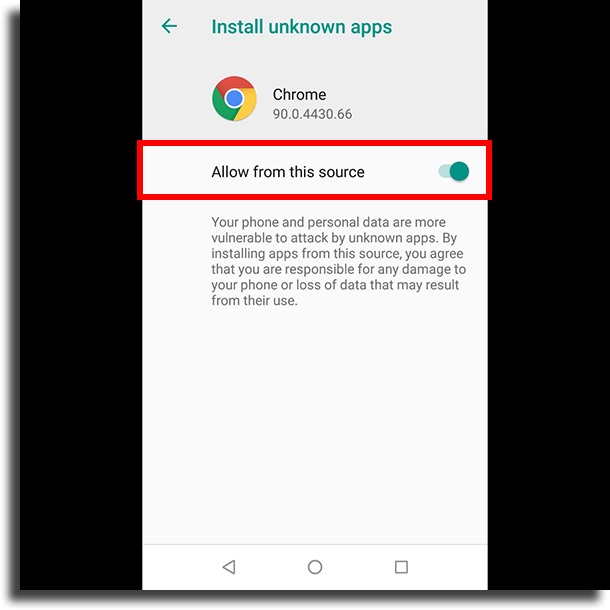 allow from this source download apps outside Google Play