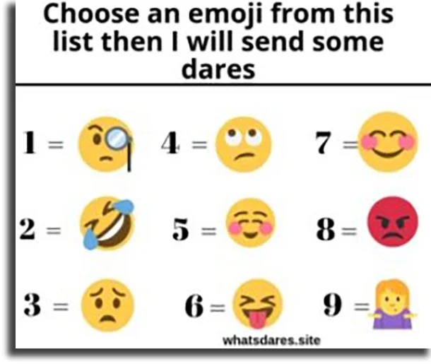 Emoji dare fun WhatsApp games