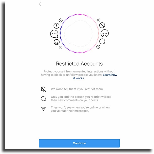 Restricted accounts description restrict someone on Instagram