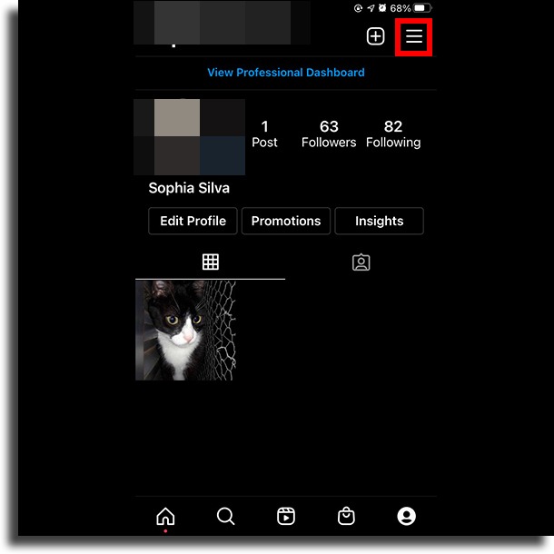 Open menu disable message requests on Instagram