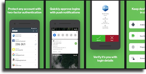 Duo Mobile authenticator apps