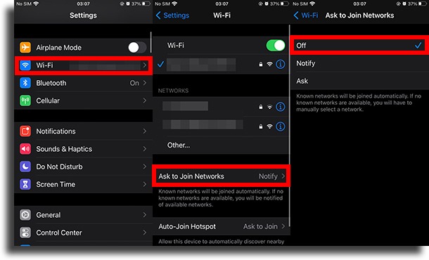 Don't connect to unknown networks disable Wi-Fi auto-join on iPhone