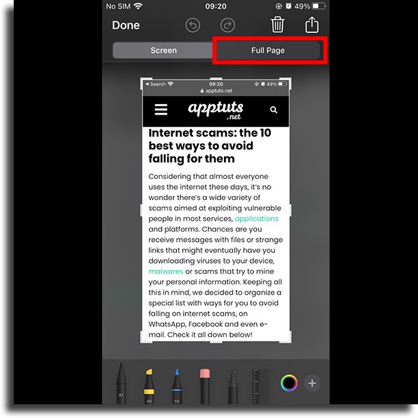 How to natively take a full page screenshot on iPhone  - 90
