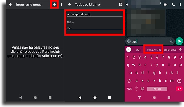 criando atalho no gboard criar atalhos de texto no Android