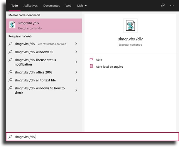 executando diretamente Windows 10 está ativado