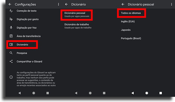 navegando e selecionando idioma 