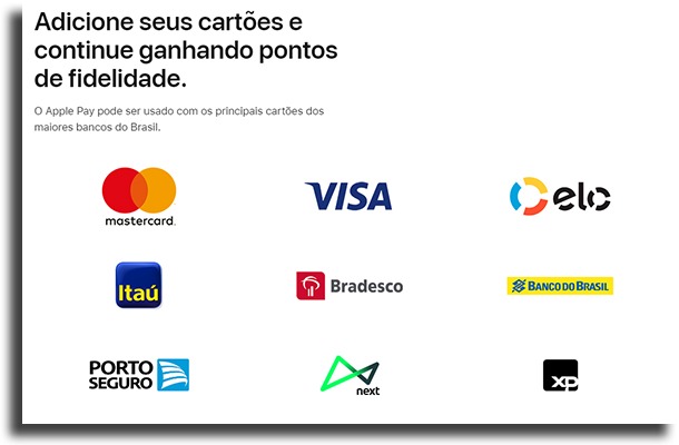 quais são os bancos compatíveis com Apple Pay 