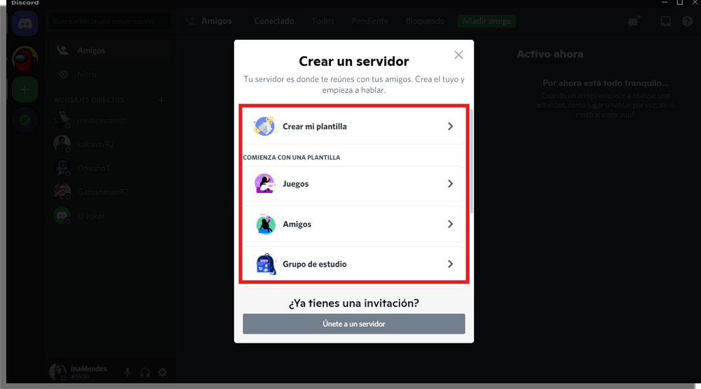 Paso 3 Crear un servidor en Discord 