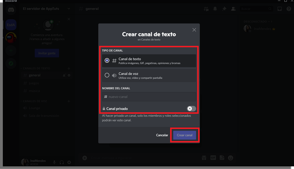 Paso 9 Crear un servidor en Discord 